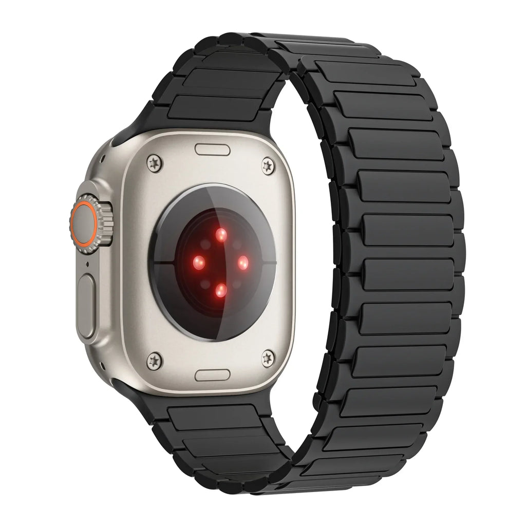 Magnetic sports band for Apple Watch Ultra 2 49mm 45mm 44 42mm 38 40 41mm silicone strap for iWatch series 9 8 7 6 5 4 se 3 loop