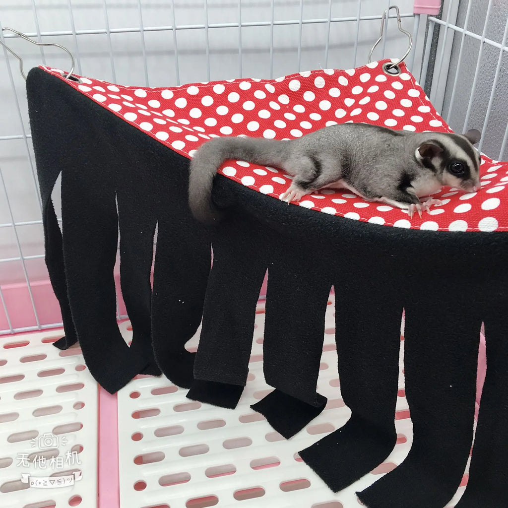 Tassel Pet Tent Hideout Hanging Bed for Small Pets — Guinea Pig Hamster Hedgehog Corner Hammock Nest