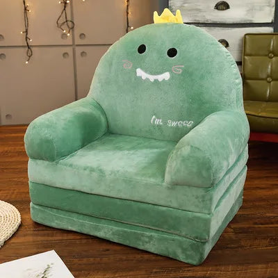Foldable Kids Cartoon Sofa Bed — Plush Toddler & Baby Seat, Princess Nap Cushion
