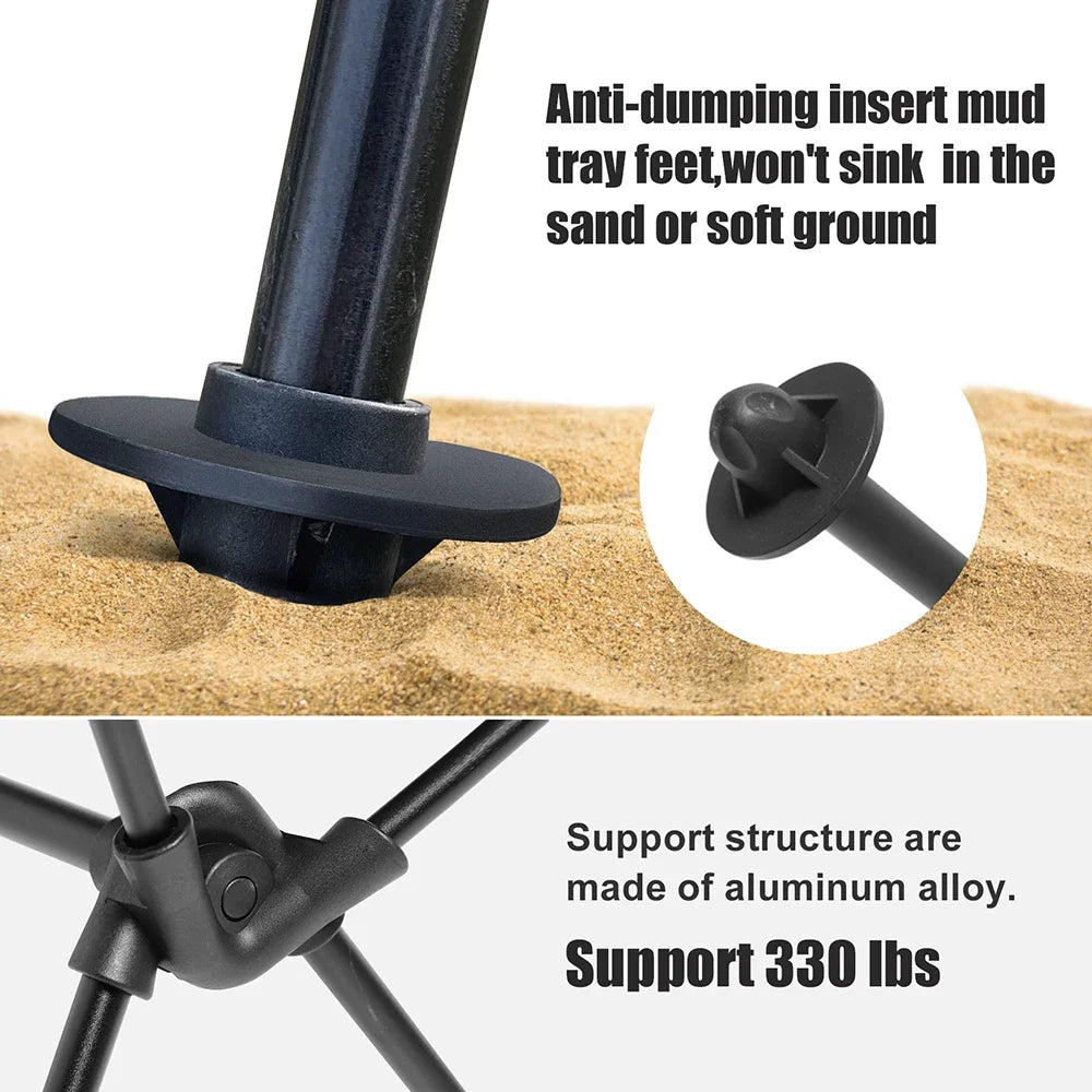 Portable Folding Camping Chair with Headrest – Lightweight Aluminum Alloy Travel & Fishing Chair