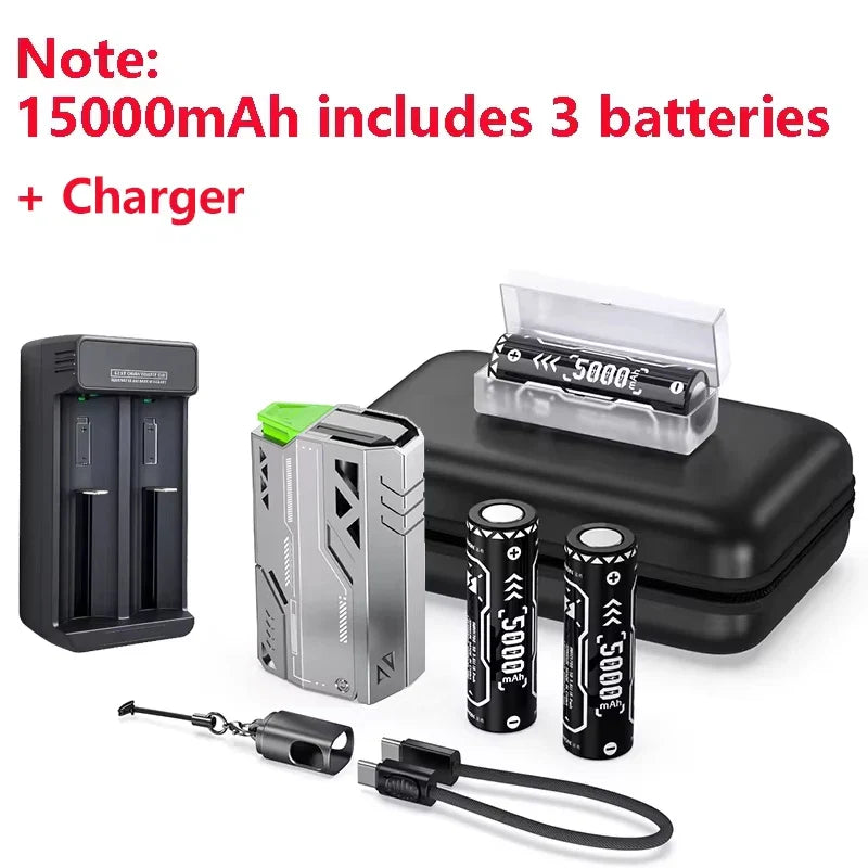 Detachable Power Bank 10,000–50,000mAh | 22.5W Fast Charge Replaceable Battery Pack with Built-In Cable