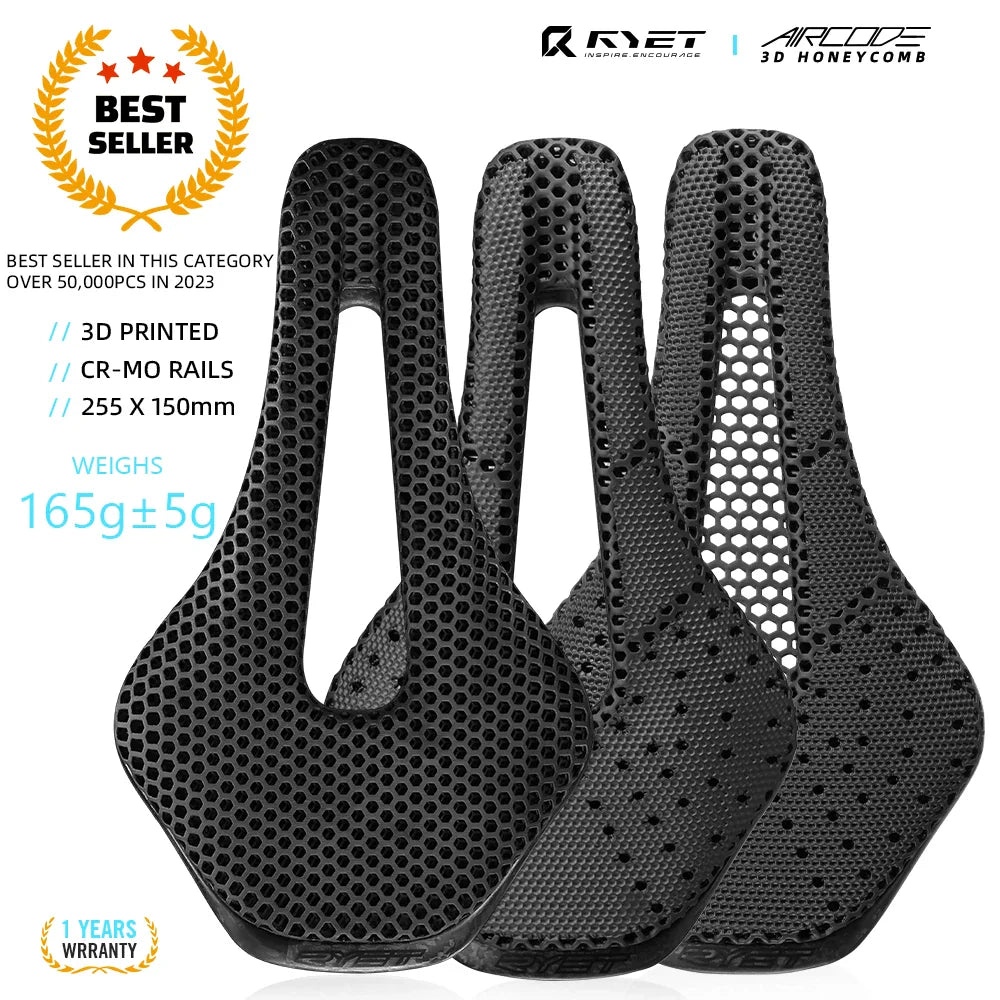 3D Printed Ultralight Carbon Fiber Bike Saddle – Hollow Breathable MTB & Road Cycling Seat