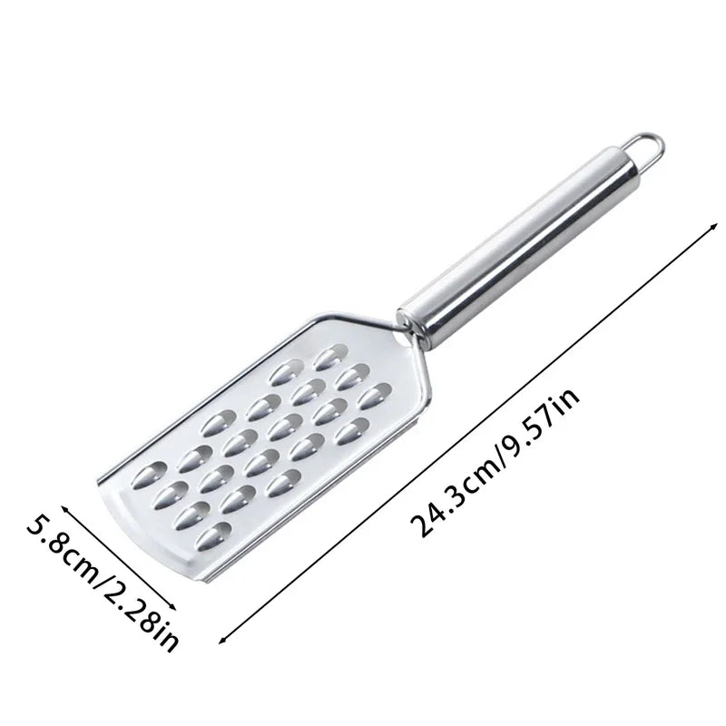 Stainless Steel 4-in-1 Cheese & Vegetable Grater — Handheld Ginger Slicer, Potato and Lemon Zester
