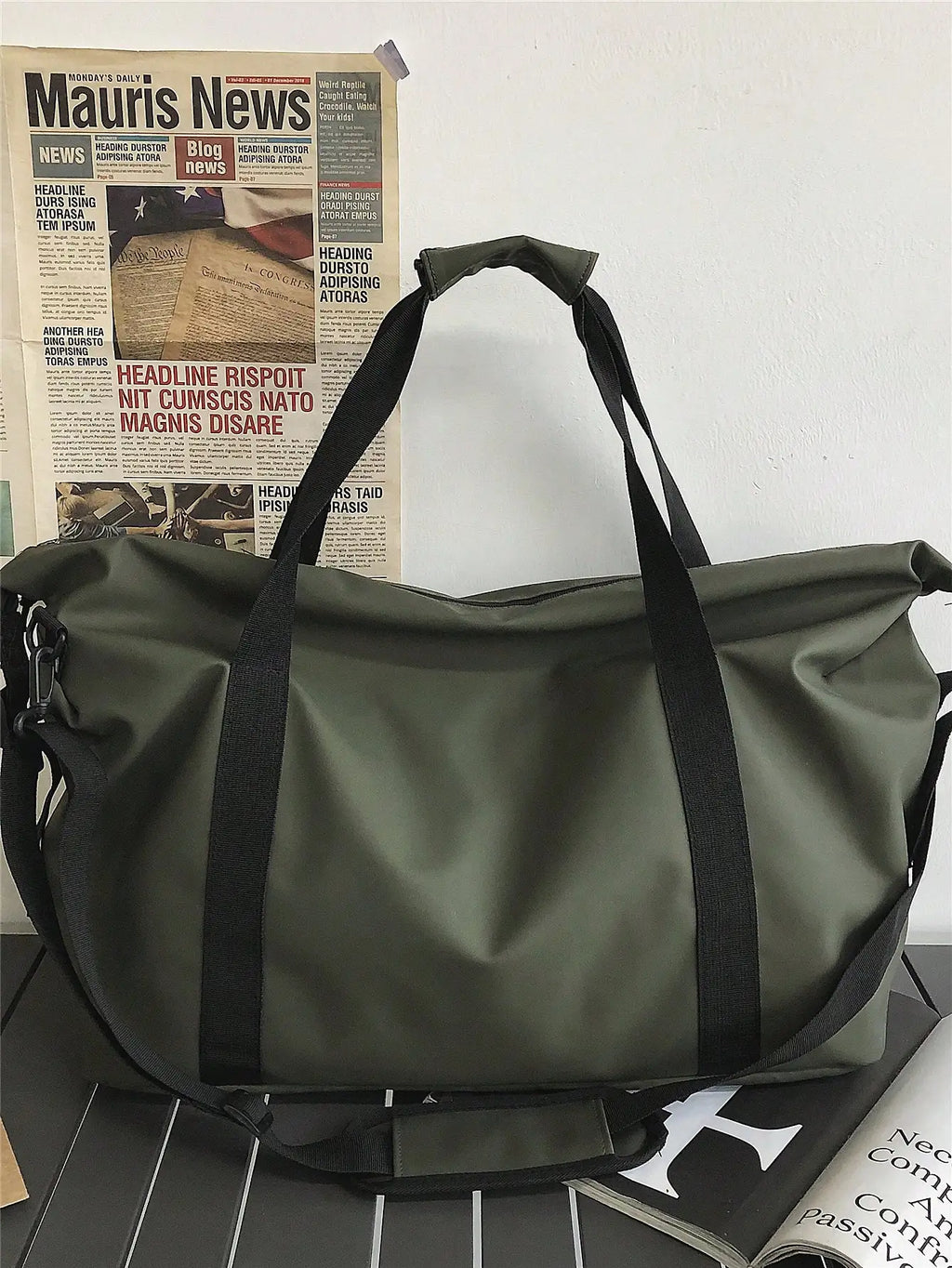 Large Capacity Lightweight Travel & Gym Duffel - Nylon Handheld One-Shoulder Crossbody Bag