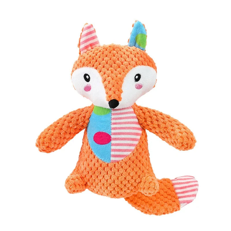 Small Breed Dog Plush Toy 10.2 in (26 cm) Animal Shape Squeaky Chew and Dental Cleaning Toy for Chihuahua Yorkie Bichon Puppies