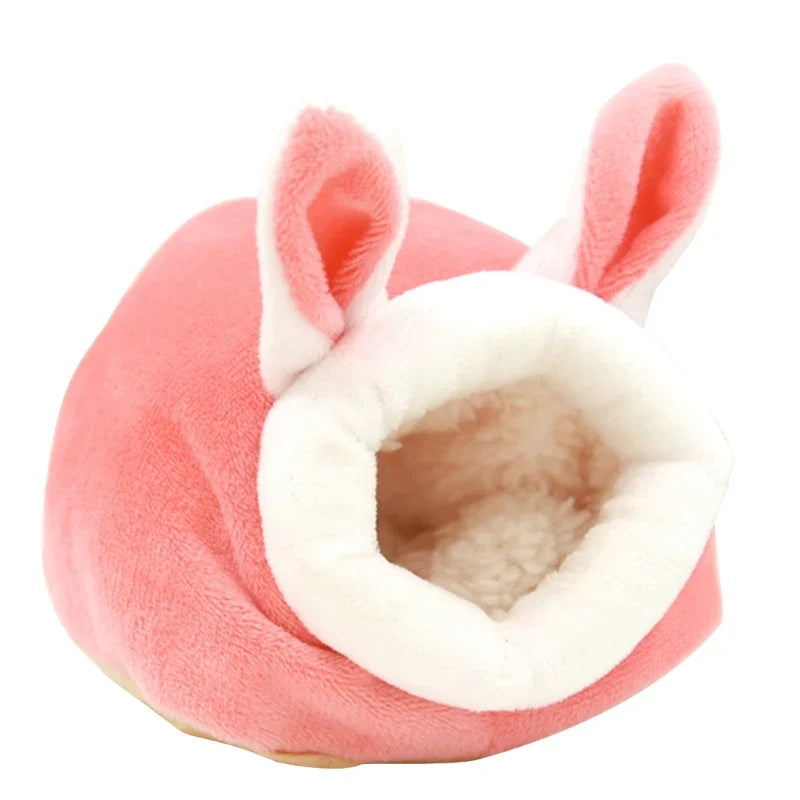 Windproof Plush Small Pet Nest — Warm Winter House for Hamsters, Gerbils, Mice & Sugar Gliders (12 x 10 x 9 cm / 4.72 x 3.93 x 3.54 in)