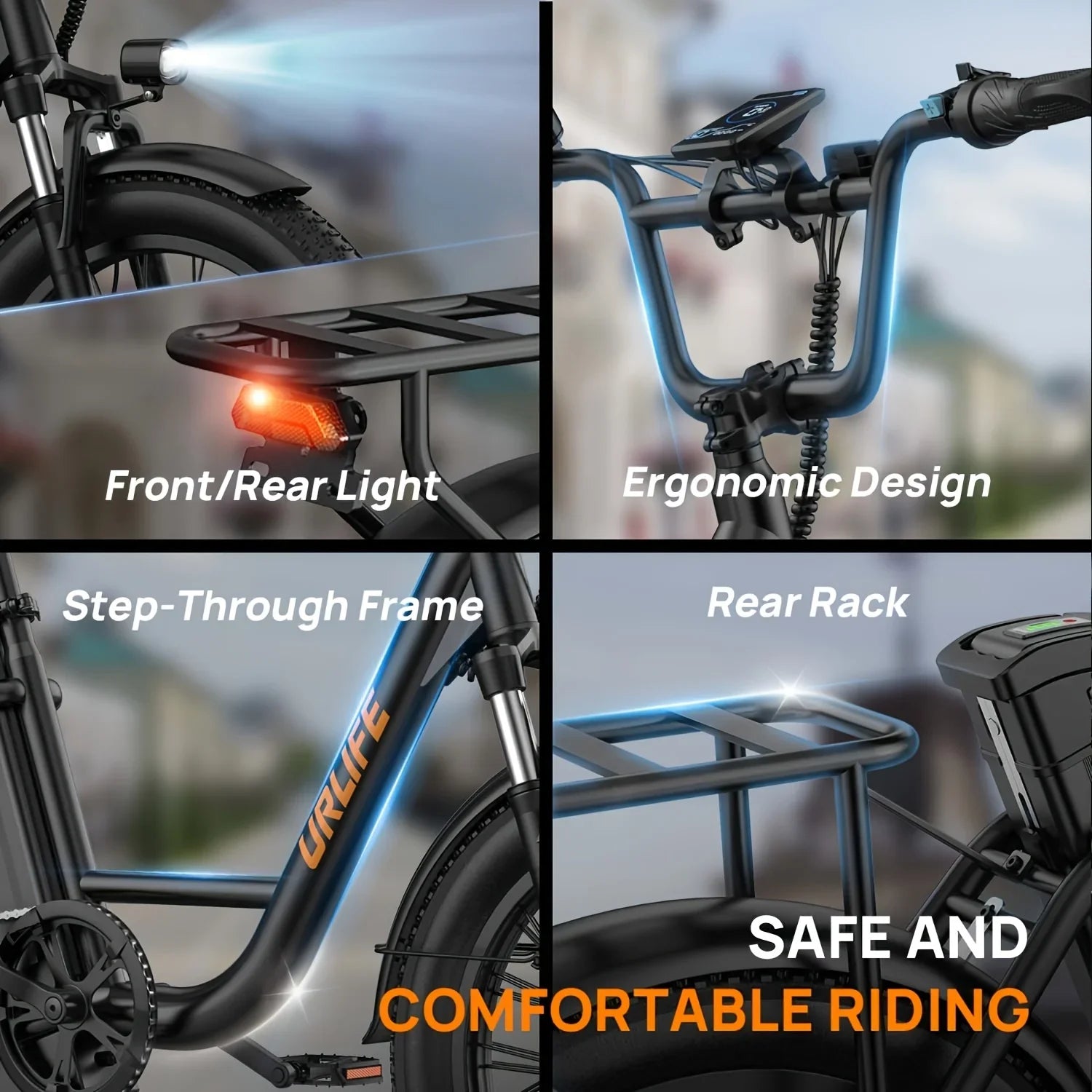 1000W Electric Fat Tire E-Bike 48V 13Ah Removable Battery, 20"x3" (50.8x7.6 cm), 7-Speed, Dual Disc Brakes, Up to 60+ km Range
