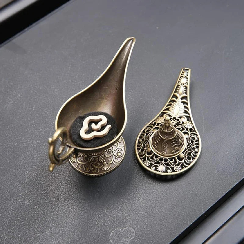 Antique Style Metal Incense Burner Lamp Candle Holder, Conical Aromatherapy Home Decor Gift