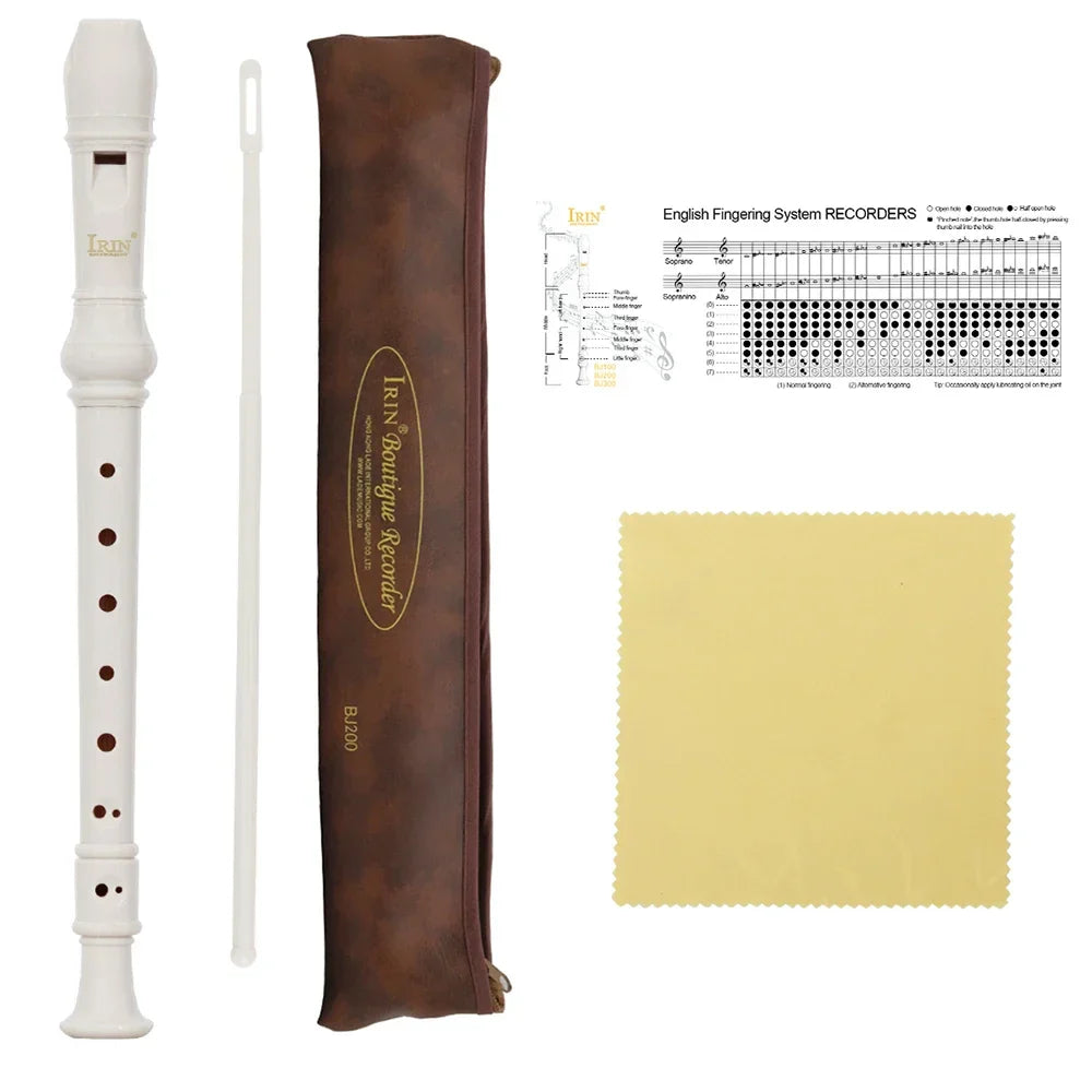 Baroque Fingering Soprano Recorder – ABS Soprano Flute, 32.5 cm (12.8 in) Beginner & Intermediate Recorder with Cleaning Rod & Cloth