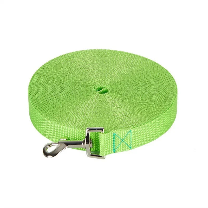 Nylon Long Dog Training Leash – Durable Quick-Release Long Line, 2 cm Wide, Multiple Lengths 4–66 ft (1.2–20 m) for Small to Large Dogs