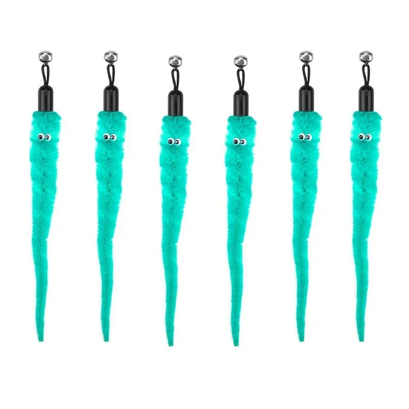 Interactive Cat Feather Toy Refill Kit – Feather Birds, Faux Worm & Foam Ball with Bell for Kittens