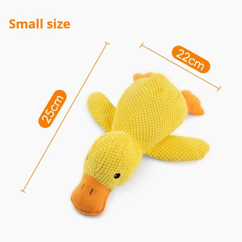 Plush Duck Dog Toy with Squeaker Bite Resistant Chew Toy for Teeth Grinding Relief