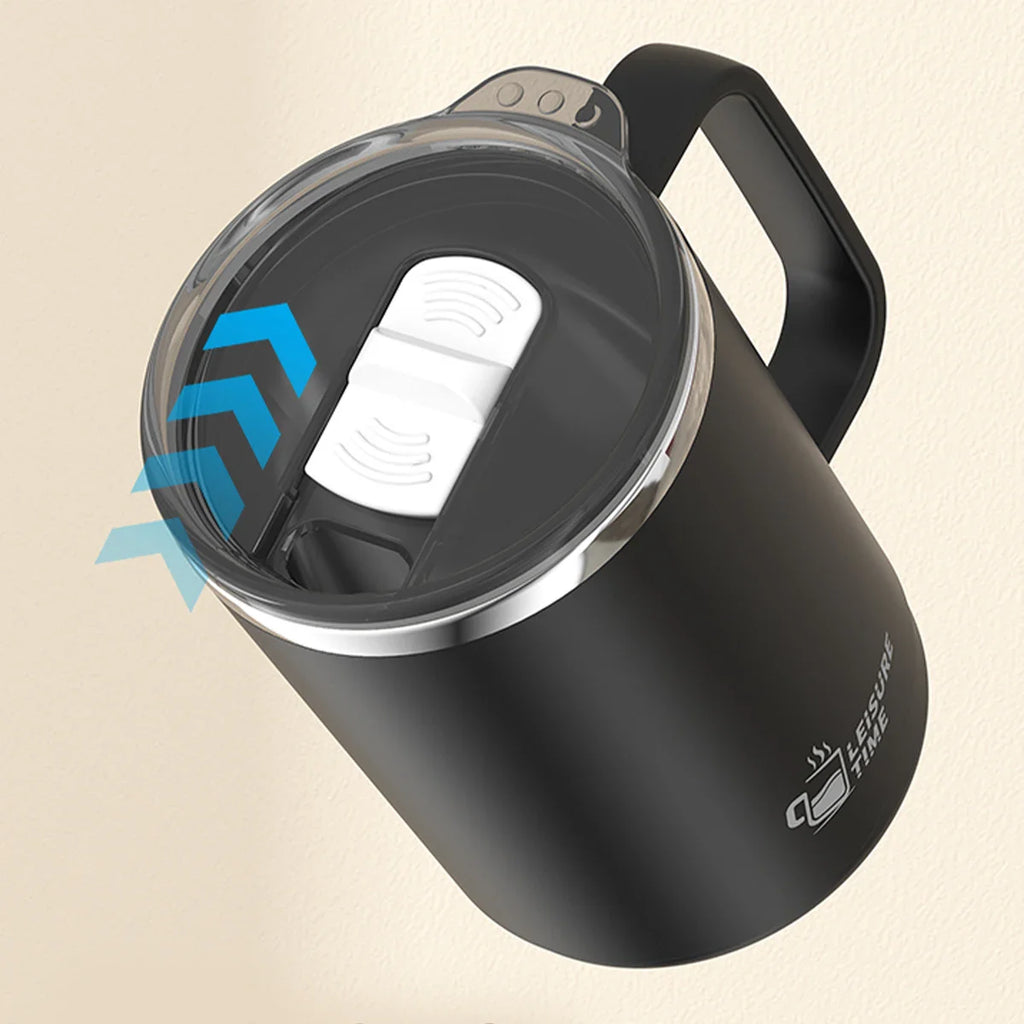 500ml (16.9oz) 304 Stainless Steel Double-Layer Insulated Travel Mug with Handle, Sealed Vacuum Flask