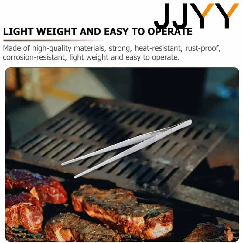 Stainless Steel BBQ Tongs — Multifunction Grill & Kitchen Tweezers (5–12 in / 12.5–30 cm)