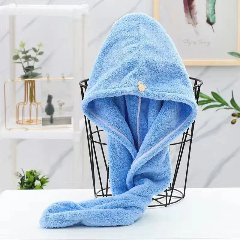 Quick-Dry Coral Velvet Hair Towel Turban – Super Absorbent Soft Hair Wrap for Women