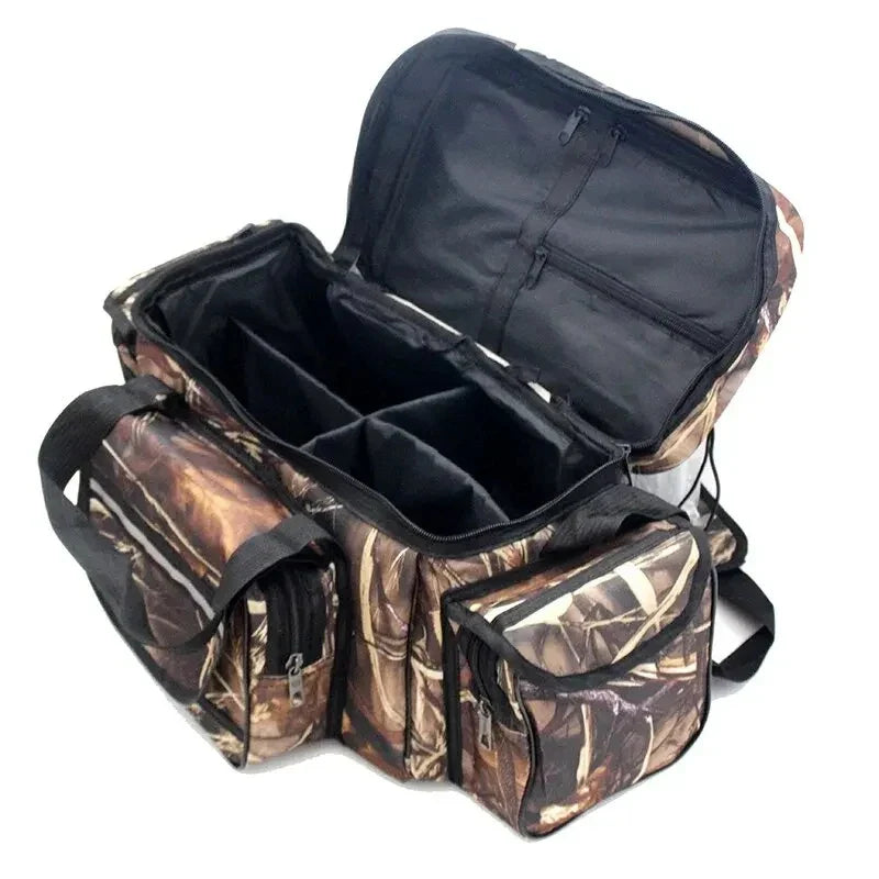 Waterproof Fishing Tackle Bag 50 x 30 x 25 cm (19.7 x 11.8 x 9.8 in) Large Capacity Nylon Two-Layer Shoulder Bag