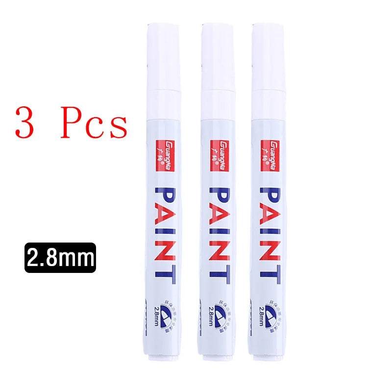 Opaque White Oily Paint Marker Pen Waterproof Gel Ink 0.8/1.0/2.0/2.8mm Nibs for DIY Graffiti, Sketching and Stationery