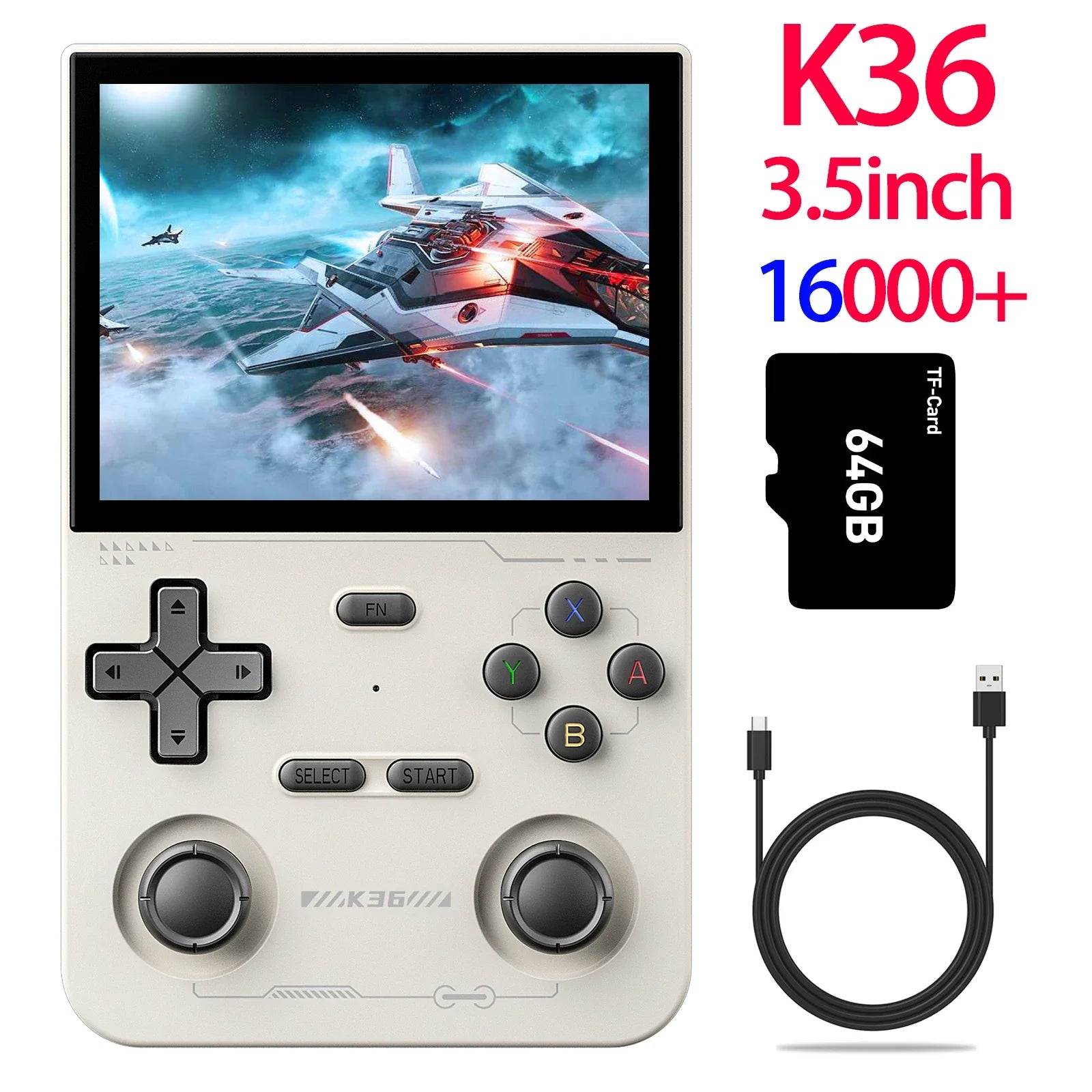 Handheld Retro Game Console 4.0-inch (10.2 cm) IPS 720x720, 64GB/128GB, 22,000 Preloaded Games, Linux, USB-C Charging