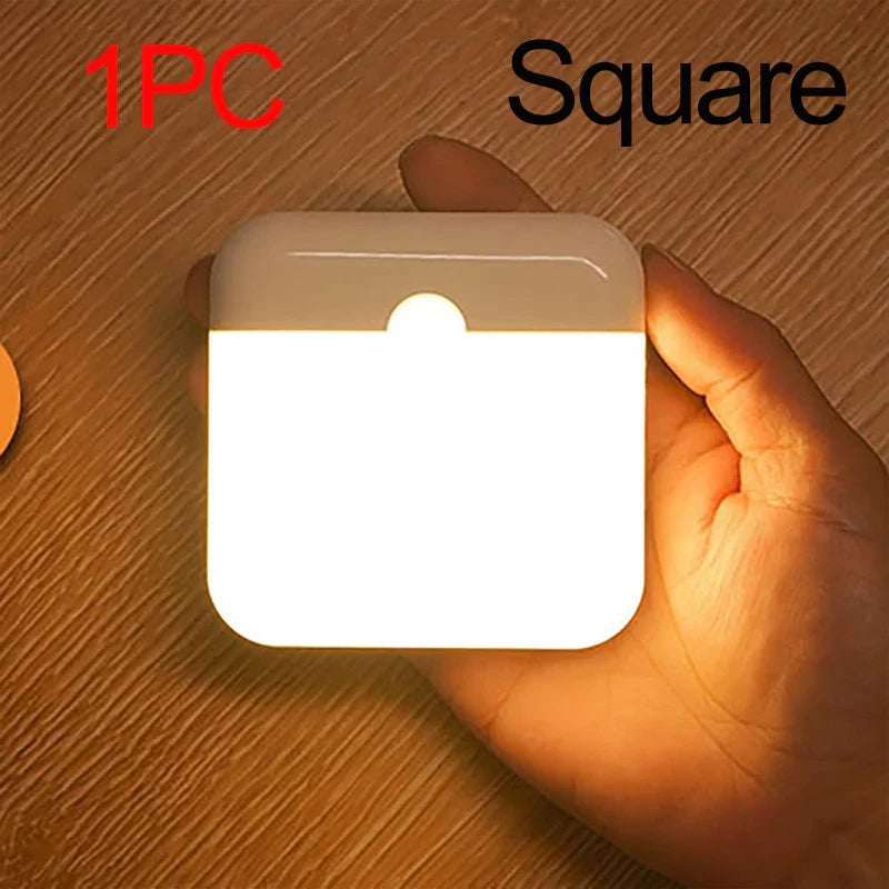 USB Rechargeable Motion Sensor Night Light – Warm/Cool LED with Magnetic Mount for Bedroom Hallway Closet Stairs