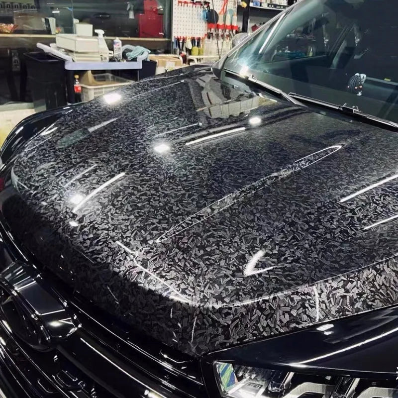 Glossy Laser Forged Carbon Fiber Vinyl Wrap Self-Adhesive Waterproof Car Film - 10/20/30/50 cm x 152 cm (3.94/7.87/11.81/19.69 in x 59.84 in)