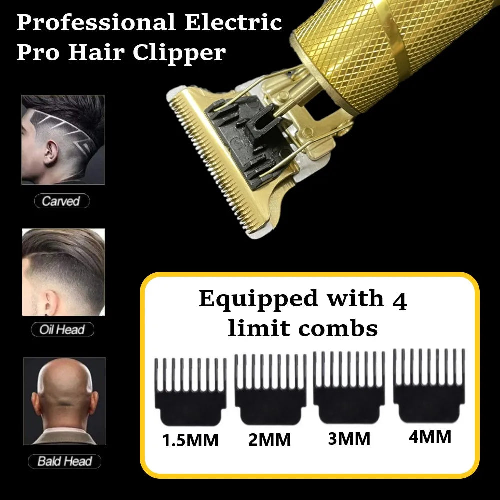 Cordless Electric Hair Trimmer – Professional Rechargeable Beard & Hair Clipper for Men