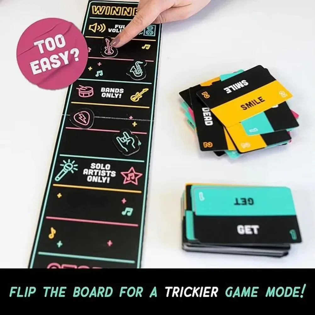 Grab The Mic Karaoke Party Game – 2–10 Players, 125 Lyric Cards & Foam Microphone, Family Birthday Party Game