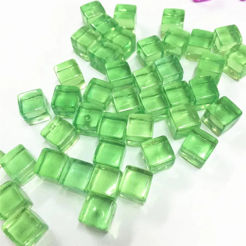 50-Pack 8mm Acrylic Cube Dice (0.31in) – 25 Translucent Colors Clear Game Pieces for Board Games & Crafts