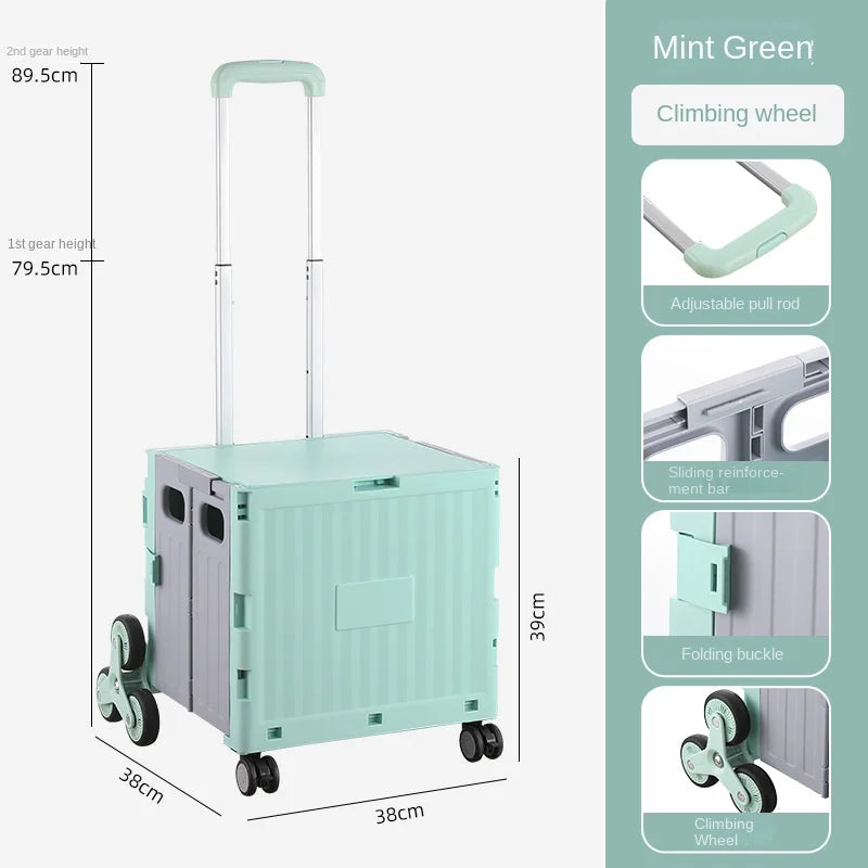 Multifunctional Folding Camping Trolley - Large Capacity Portable Outdoor Storage Cart