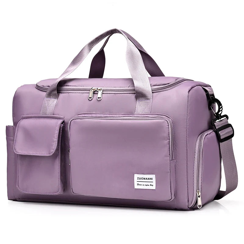 Carry-On Weekender Duffel Bag 35L – Travel Overnight Bag with Shoe Compartment and Wet/Dry Pocket for Women