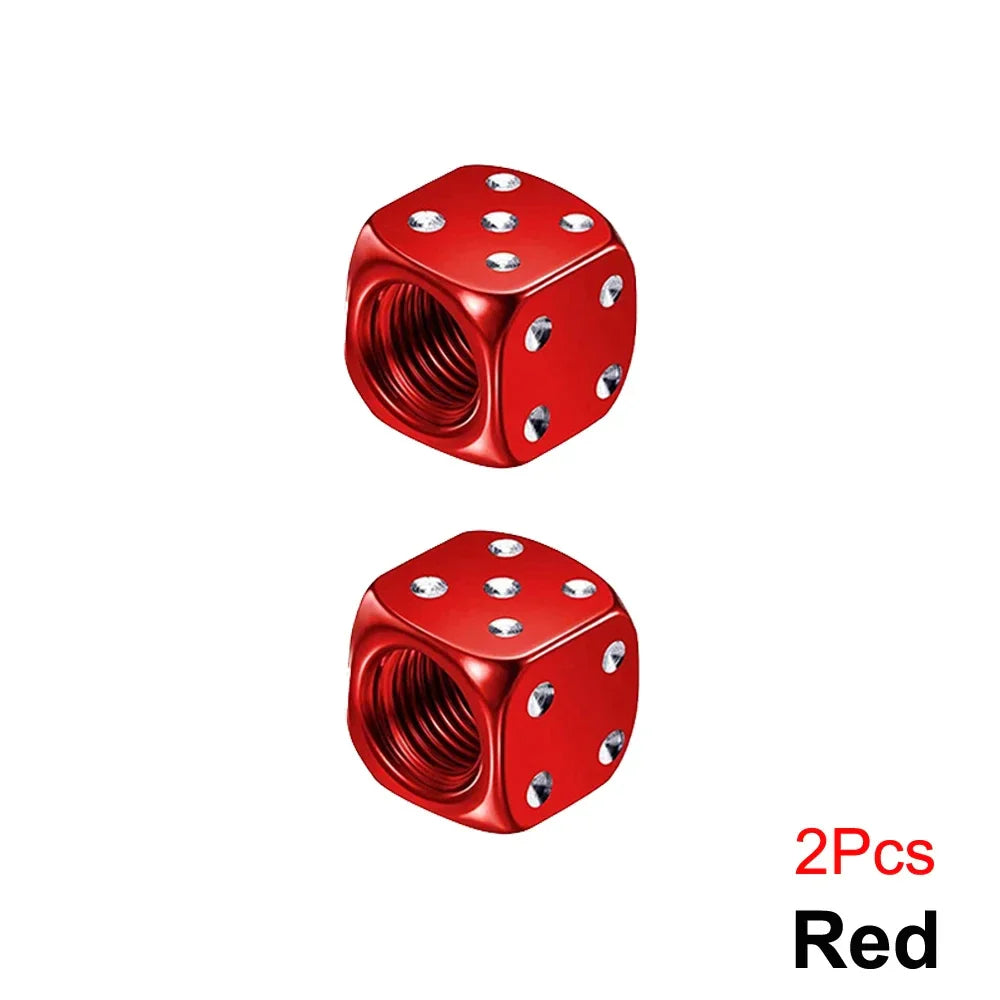 2/8-Pack Aluminum Dice Tire Valve Caps, Universal Wheel Stem Air Valve Covers for Car Truck Motorcycle Bike