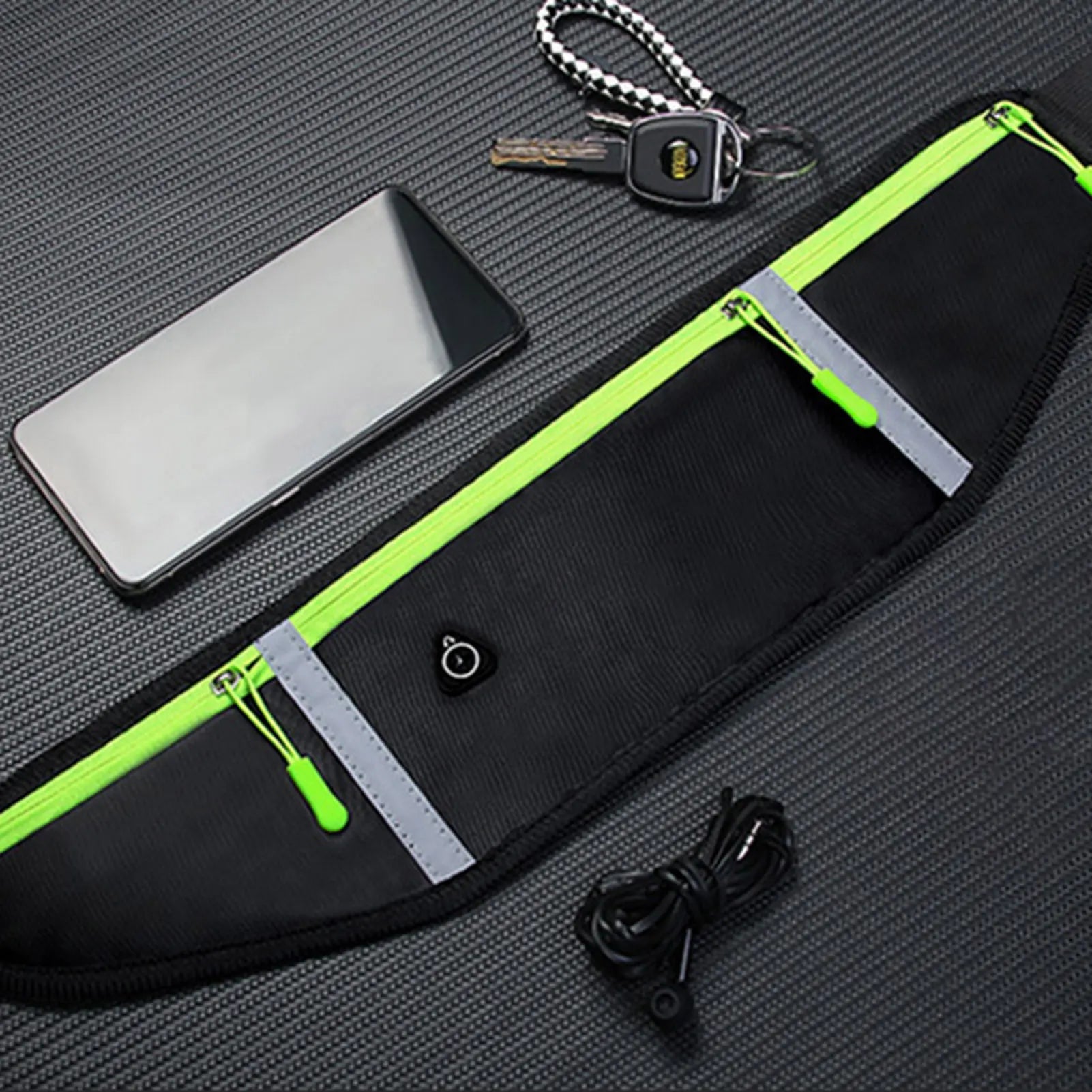 Waterproof Running Waist Pack Fanny Pack Belt Bag with Earphone Hole Fits Phones up to 7in (17.8 cm) for Hiking and Daily Outdoors