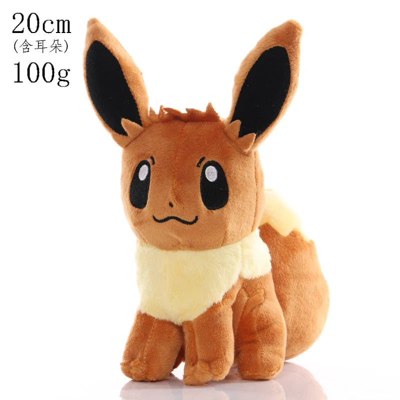 Pikachu & Friends 8 in (20 cm) Plush Stuffed Animal — Pikachu Charmander Squirtle Bulbasaur Eevee Scorbunny Gengar Snorlax Christmas Gift