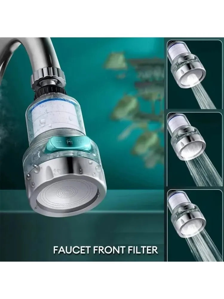 360° Rotating Faucet Water Filter — Universal Kitchen & Bathroom Tap Filter with High‑Density PP Cotton