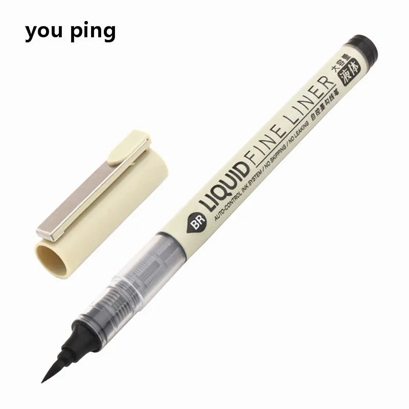 Big Capacity Waterproof Brush Pen Marker - Pigment Ink for Sketching, Comics & Calligraphy - Single