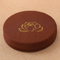 Round Linen Meditation Cushion 40 x 6 cm (16 x 2.4 in) - Firm Lotus Texture Floor Seat Pillow, Removable Washable Cover, Tatami Backrest