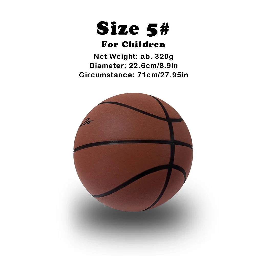 Silent Foam Basketball - Indoor Quiet Dribble Ball, Airless No-Inflate Size 7/6/5 for Men Women Kids