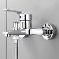 Wall-Mounted Chrome Basin Faucet – Dual Spout Mixer Tap, Zinc Alloy, Hot & Cold