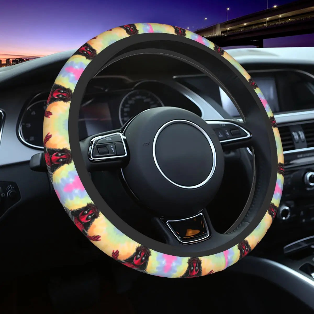 Kawaii Manga Steering Wheel Cover Soft Universal Fit 37-38 cm (14.5-15 in) Car Protector