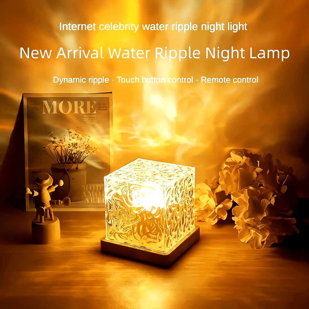 16-Color Ocean Wave Aurora Projector LED Night Light Touch Remote Dimmable Auto Rotating USB Powered Ambient Lamp for Bedroom & Parties