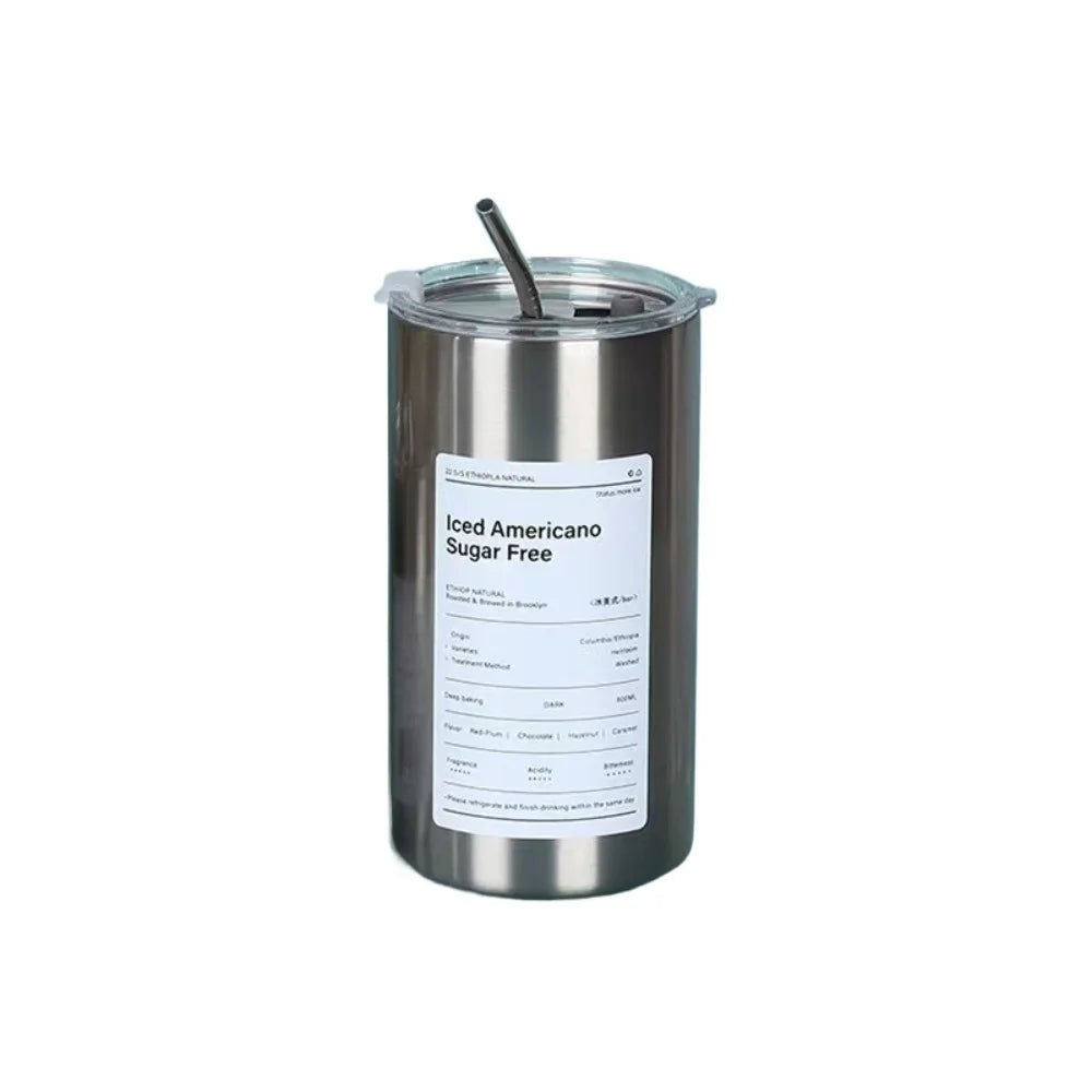 20 oz (591 ml) Insulated 304 Stainless Steel Tumbler with Straw and Lid, Vacuum Coffee Cup for Iced Drinks, Reusable