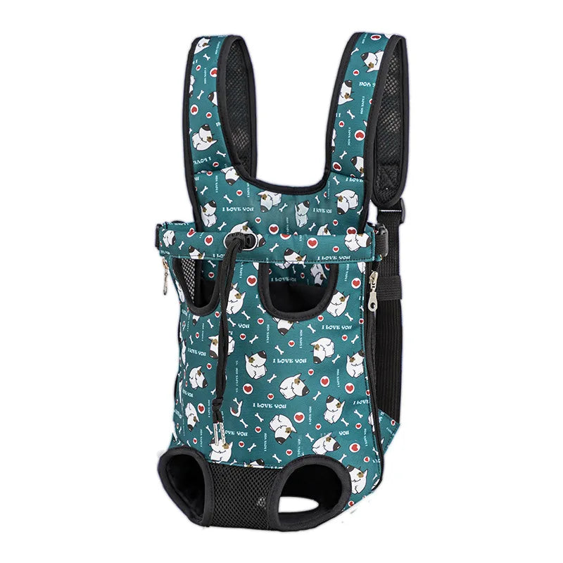 Adjustable Double-Shoulder Pet Carrier Backpack – Breathable Cat & Small Dog Travel Bag, Hands-Free Hiking Carrier