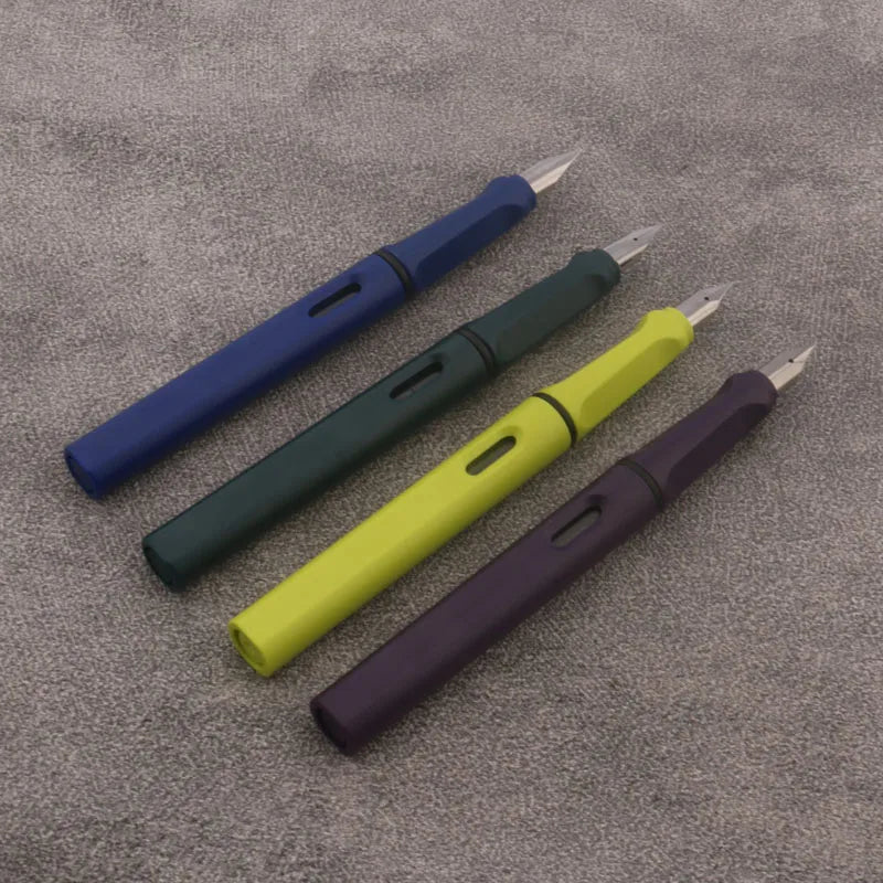 Matte Purple Fountain Pen – Plastic Body with EF/F Stainless Steel Nib, 0.38mm Fine Tip for School & Office