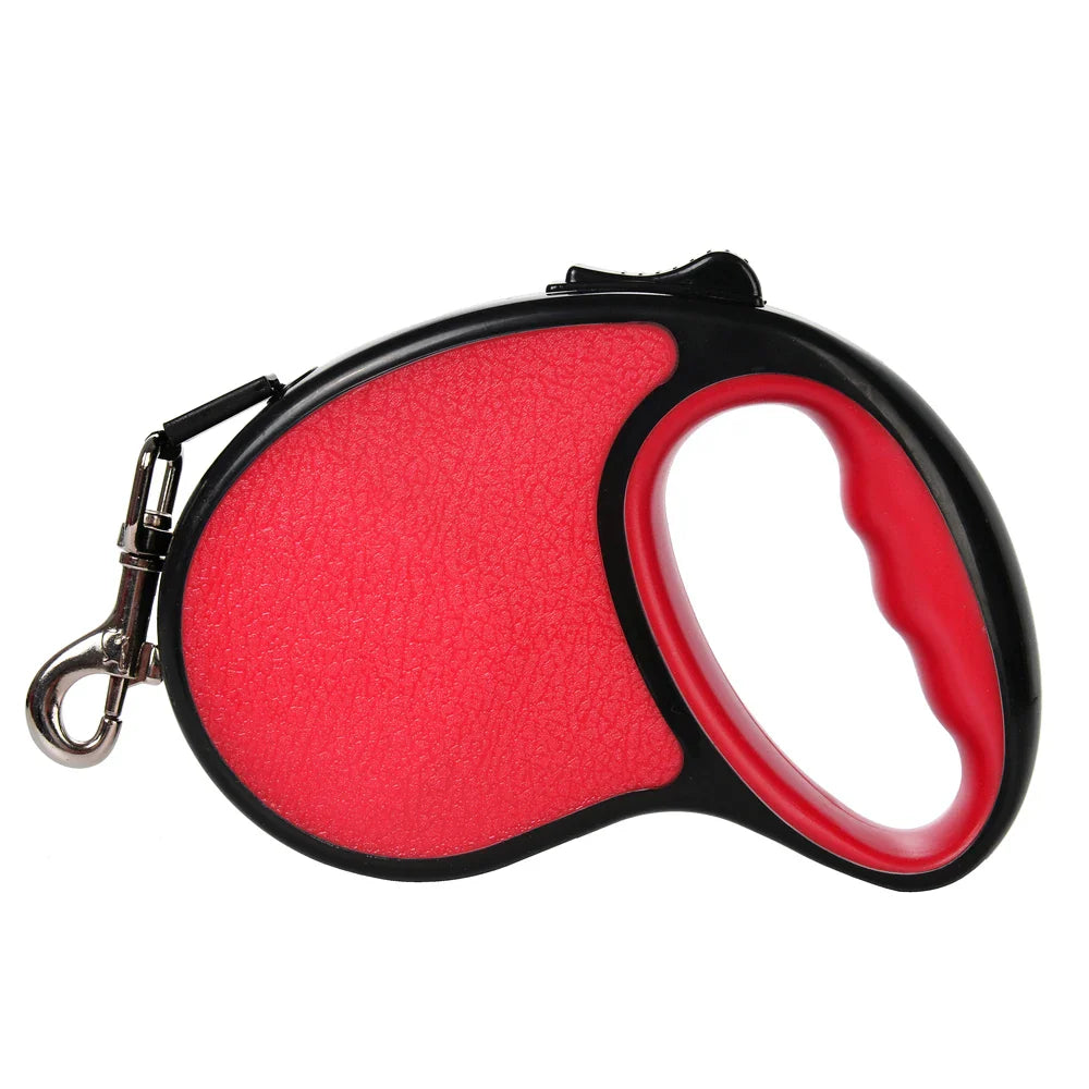 Retractable Dog Leash 3m/5m (9.8ft/16.4ft) Nylon Rope with Quick-Release ABS Case and Paw Print Keychain