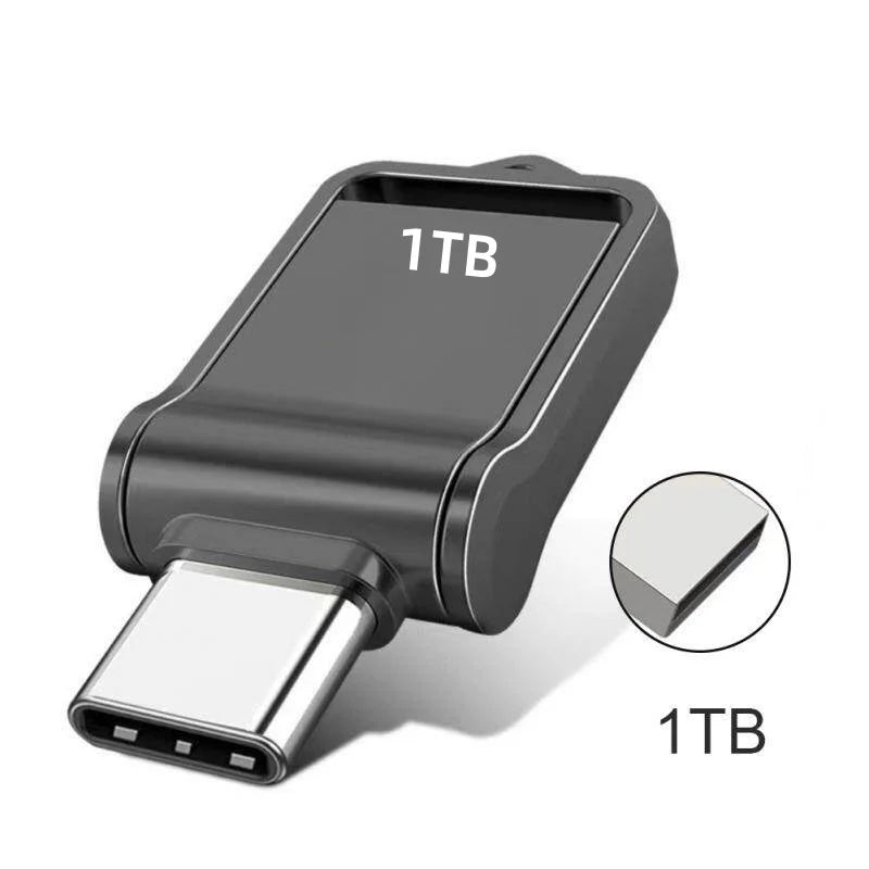 USB 3.2 Type-C Dual-Use Flash Drive Metal OTG USB-C/USB-A Thumb Drive 128GB–2TB High-Speed