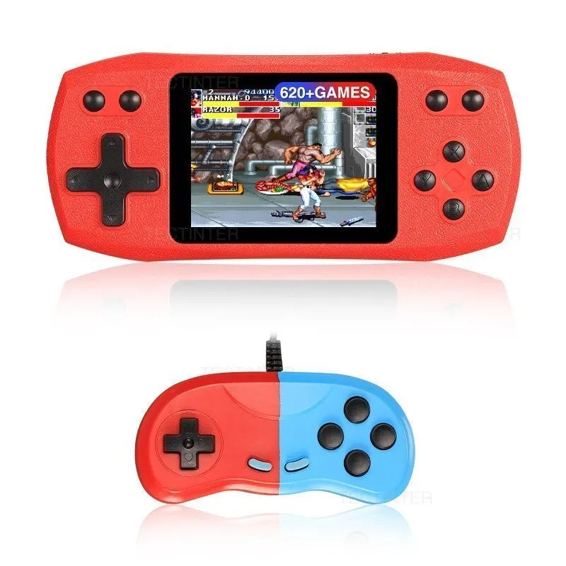 2.4-Inch Retro Handheld Game Console — 620 Classic Games, Rechargeable Portable Player with AV Output & 2-Player Support