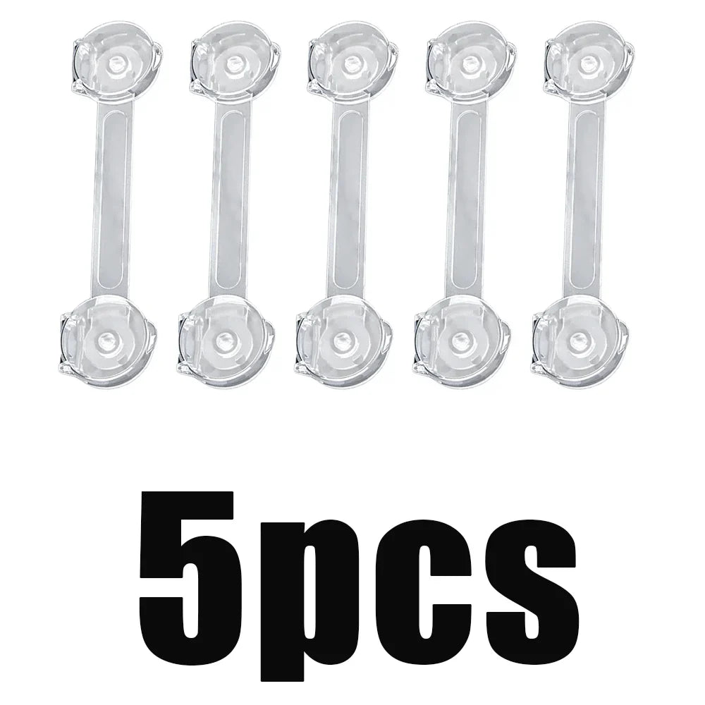 Child Safety Cabinet Locks (3–10 Pack) Transparent Soft Strap Anti-Opening Anti-Pinch