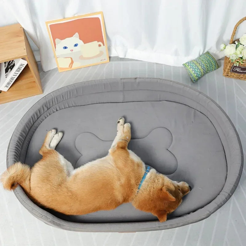 Fluffy Coral Fleece Pet Bed - Dog & Cat Sofa Bed, Heated Plush Cushion, Machine-Washable, Small/Medium/Large