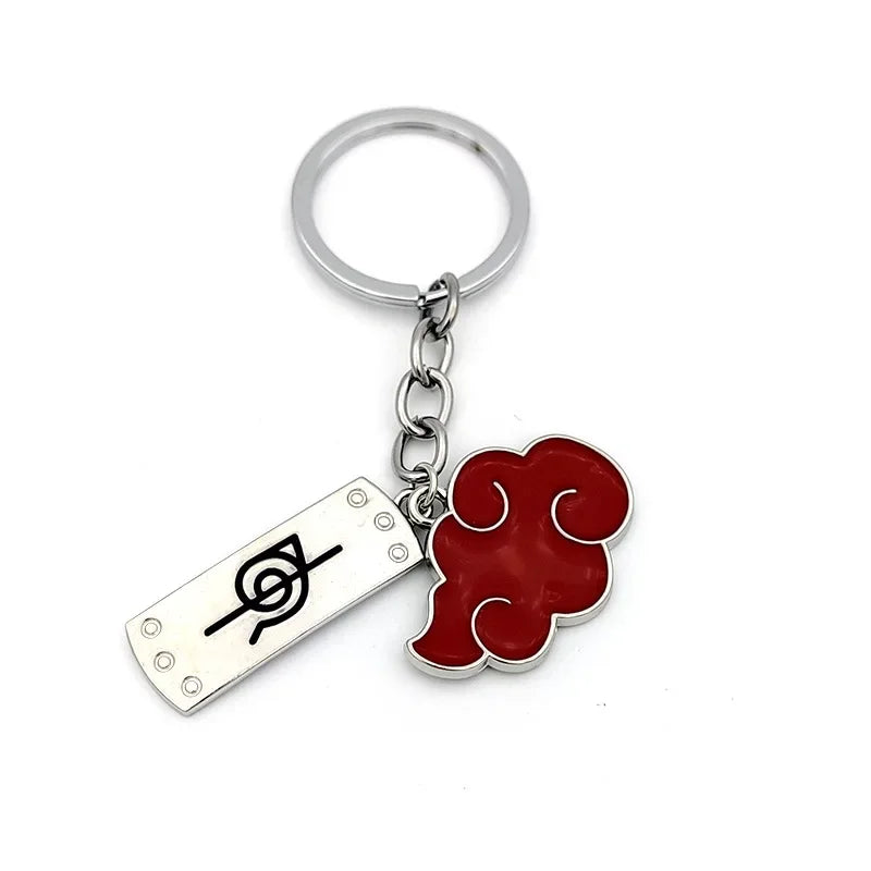Anime Ninja Keychain Set: Kunai, Shuriken & Red Cloud Charms for Backpack, Car & Keys