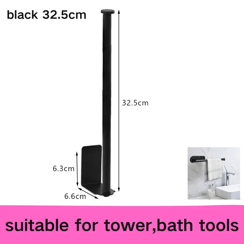 No-Drill Adhesive Toilet Paper Holder - Stainless Steel Wall-Mount Bathroom & Kitchen Roll and Towel Rack