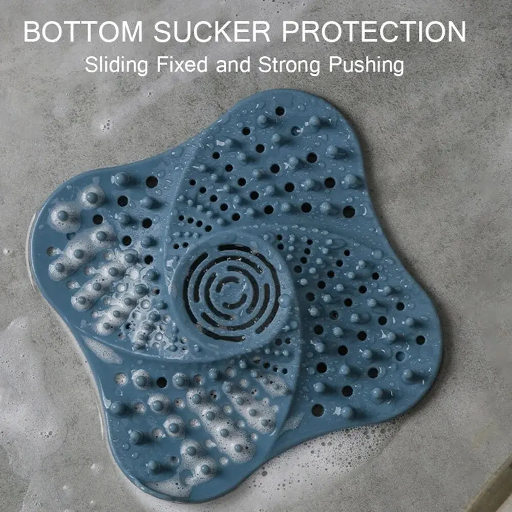 Anti-Clog Hair Catcher Drain Strainer Plug – TPR Shower & Sink Floor Cover (5.1×5.1×0.8 in / 13×13×2 cm)